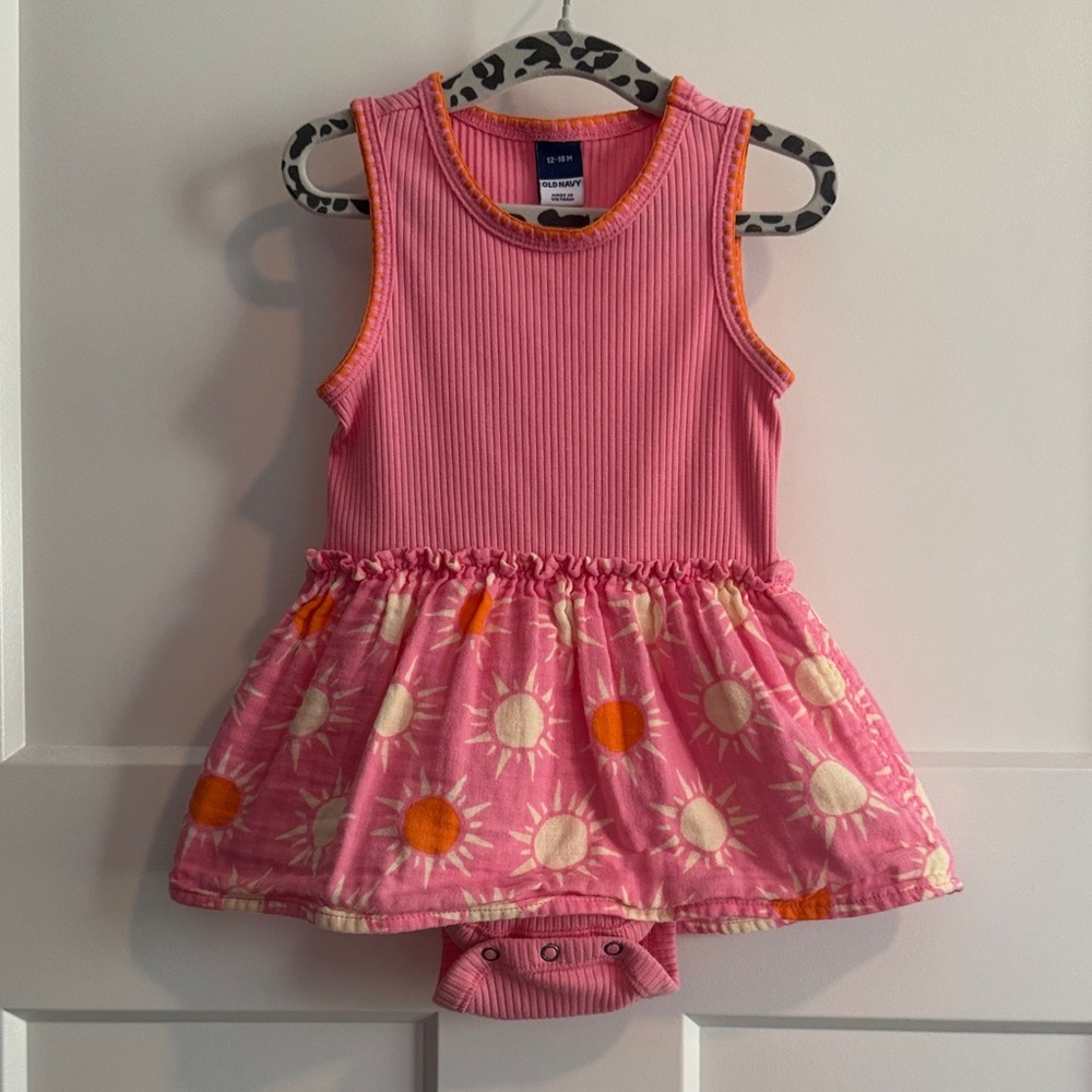 Old Navy Pink Dress with Orange Accents